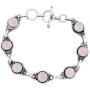 Rose Quartz Bracelet 925 Silver Overlay Handmade Boho Style Jewelry