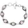 Rose Quartz Bracelet 925 Silver Overlay Handmade Boho Style Jewelry Rose Quartz Bracelet 925 Silver Overlay Handmade Boho Style Jewelry