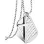 Jstyle Stainless Steel Dog Tags Cross Necklaces for Men Prayer Cross Necklace Military Rolo Chain 3mm 24 Inch Silver Bible Prayer
