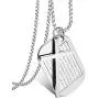 Jstyle Stainless Steel Dog Tags Cross Necklaces for Men Prayer Cross Necklace Military Rolo Chain 3mm 24 Inch Silver Bible Prayer