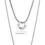 MEZMIC 1829 Lion Collection 925 Sterling Silver Jewelry Lions Tooth Pendant Detachable Three Types Necklace for Men Women S 15.7 inches L 27.5 inches