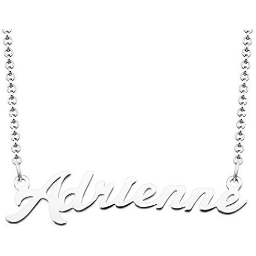 LoEnMe Jewelry Name Necklace of Custom Made Sterling Silver Personalized Gift for Mothers Day