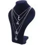 Kercisbeauty Halloween Boho Multi layer Silver Long Necklace for Women and Teen Girls with Moon Elephant Rune Pendant Choker Party Jewelry