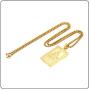 Fusamk Fashion Plated 18K Gold Buddha Dog Tag Pendant Guan Yin Necklace,22'' Box Chain
