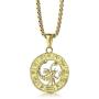 Trendsmax Astrology Constellation Horoscope Zodiac Pendant Necklace for Women Mens Gold Plated Stainleess Steel 22inch Box Chain