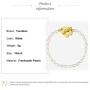 YorzAhar White Big Irregular Pearls Bracelets 7-8.5mm Pearls Stretch Bracelet 18k Gold Plated Pearl Strand Bracelet for Women (6 inch Long) Adjustable Chain