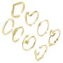 YANCHUN Simple Open Rings Set for Women Stackable Thumb Rings Set Love Knot Arrow Wave Ring for Girls