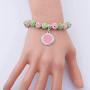UJIMS Pink and Green Pearl Bracelet Sorority Paraphernalia Gift Graduation Earrings for Women Girls