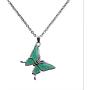 3pcs Temperature Sensing Color Changing Mood Necklace Set Turtle Butterfly Love Heart Shape Pendant Control Emotion Feeling Romantic Stainless Steel Chain Jewelry