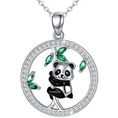 MEDWISE 925 Sterling Silver Cute Animal Dog Paw Print Necklace Panda/Turtle/Bunny Rabbit Pendant Necklace Jewelry Gifts for Women Girls Birthday Christmas Gifts