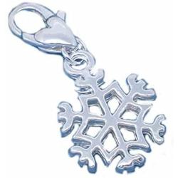 Clip on Snowflake Charm for European Jewelry w/Lobster Clasp