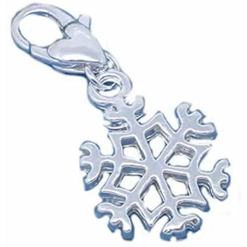 Clip on Snowflake Charm for European Jewelry w/Lobster Clasp
