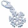 Clip on Snowflake Charm for European Jewelry w/Lobster Clasp