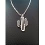 NOUMANDA Nature Jewelry Stainless Steel Silver Tiny Saguaro Cactus Charm Necklace