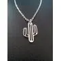 NOUMANDA Nature Jewelry Stainless Steel Silver Tiny Saguaro Cactus Charm Necklace NOUMANDA Nature Jewelry Stainless Steel Silver Tiny Saguaro Cactus Charm Necklace