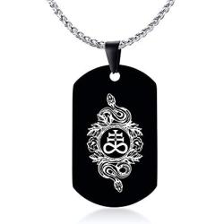 MPRAINBOW Men Pendant Necklace Stainless Steel Seal of Lucifer Seal of Satan Religious Jewelry