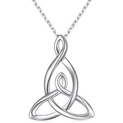 925 Sterling Silver Celtic Motherhood Knot Necklace Jewelry for Women Mom Birthday Gift, 18 Inch