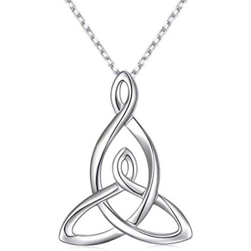 925 Sterling Silver Celtic Motherhood Knot Necklace Jewelry for Women Mom Birthday Gift, 18 Inch