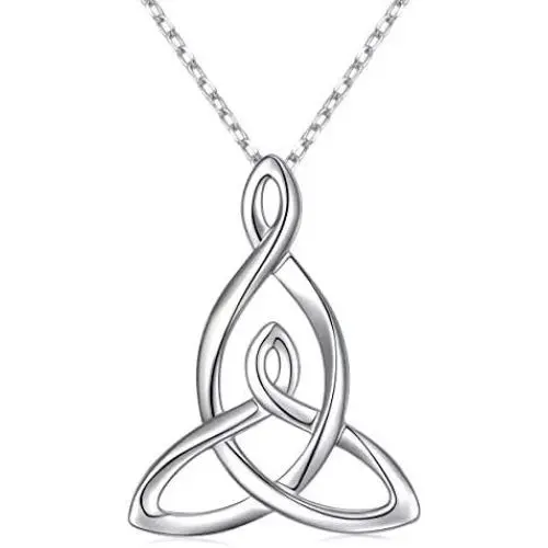 925 Sterling Silver Celtic Motherhood Knot Necklace Jewelry for Women Mom Birthday Gift, 18 Inch