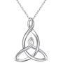 925 Sterling Silver Celtic Motherhood Knot Necklace Jewelry for Women Mom Birthday Gift, 18 Inch