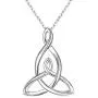 925 Sterling Silver Celtic Motherhood Knot Necklace Jewelry for Women Mom Birthday Gift, 18 Inch