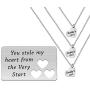 Zuo Bao Father and Daughter Jewelry Set You Stole My Heart from The Very Start Daddy’s Girl Necklace Dog Tag Keychain Set Daughter Gift