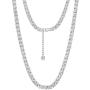 Galaxy Necklace 14k Gold Plated Tennis Chain Universe Pendant Bling Iced CZ Nebula Necklace for Women Men, 18'' + 2'' Inches