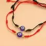 EunWow Womens 2pcs 7 Knot Evil Eye Bracelet Lucky Hand Painted Evil Eye Bracelet Adjustable Bracelet Friendship Bracelet Gift for Women