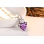 Uloveido Red Crystal Heart Necklace and Earrings Wedding Jewelry Set for Women Girls BME53