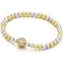Beautiful Gold Silver Two-Tone Beads Bracelet for Women with Cubic Zirconia Ball