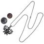 Tribal Jewelry German Phoenix Bird Vulture Eagle Totem Indian Maori Aztec Magic Pagan Pewter Mens Pendant Necklace Wealth Money Lucky Charm Protection Amulet Safe Travel Talisman W Silver Ball Chain