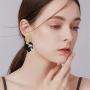 ONLYJUMP 2 Pairs Mottled Acrylic Drop Earrings Set for Women Girls Trend Bohemian Marbled Leopard Gold Metal Resin Polygonal Dangle Statement Earrings