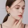ONLYJUMP 2 Pairs Mottled Acrylic Drop Earrings Set for Women Girls Trend Bohemian Marbled Leopard Gold Metal Resin Polygonal Dangle Statement Earrings