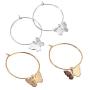 2 Pairs Elegant Scrub Butterfly Hoop Earrings Gold Silver Butterfly Dangle Earrings Bohemian Charm Animal Butterfly Huggie Drop Earrings Hoop Earrings for Women Girl Jewelry