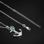 Anchor Necklace, Sterling Silver Anchor Pendant Sailor Necklace Nautical Jewelry Anchor Jewelry for Women Gifts for Best Friend (Silver1)