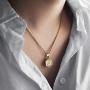 Trendsmax Hexagon Initial Letter A to Z Alphabet Pendant Necklace for Women Girls Gold Plated Stainless Steel Curb Cuban Link Chain Necklace Length Personlized