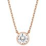 PAVOI 14K Gold Plated 1.00 ct (D Color, VVS Clarity) CZ Simulated Diamond Bezel-Set Solitaire Choker Necklace | Sterling Silver Necklace for Women
