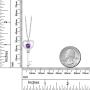 Gem Stone King 925 Sterling Silver Purple Amethyst Heart Key Pendant Necklace For Women (0.45 Ct Round With 18 Inch Silver Chain)