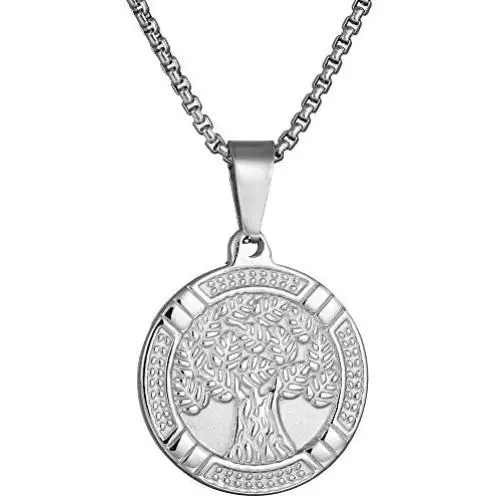Jude Jewelers Vintage Stainless Steel Tree of Life Wedding Party Anniversary School Pendant Necklace Jude Jewelers Vintage Stainless Steel Tree of Life Wedding Party Anniversary School Pendant Necklace