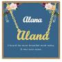 Ldurian Pre-Made Personalized Name Necklace, Custom 18K Gold Plated Nameplate, Jewelry Gift for Women and Girls（with Personalized Gift Card）(Alana)