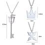 PPX 3 Pieces Set Kingdom Hearts Soras Crown & Roxass Cross Necklaces Anime Cosplay Figure Pendant for Fans