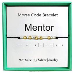 Mentor Gifts for Boss for Coworker Gifts for Retirement Morse Code Silver Beads and Gold SeparateJewelry for Boss Leaving Gift for Coworker Going Away Gift for Co-Worker Jewelry for Women