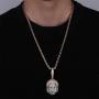 Moca Jewelry Hip Hop Iced Out Bling Chucky Necklace 18K Gold Plated Chain Necklace for Men Women