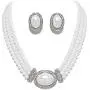 Christina Collection Elegant Multi Layered Strands Cream or White Pearl Crystal Necklace Clip on Earrings Set Gift Bijoux Christina Collection Elegant Multi Layered Strands Cream or White Pearl Crystal Necklace Clip on Earrings Set Gift Bijoux