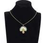 Retro Vintage Dry Flower Transparent Resin Dry Flower Pendant Statement Cocktail Party Necklace