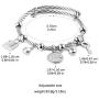 HZMAN Key Padlock Steel Cable Bracelet Stainless Steel Cuff Ladies Cubic Zirconia Bracelet Wristband