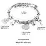 HZMAN Key Padlock Steel Cable Bracelet Stainless Steel Cuff Ladies Cubic Zirconia Bracelet Wristband HZMAN Key Padlock Steel Cable Bracelet Stainless Steel Cuff Ladies Cubic Zirconia Bracelet Wristband