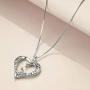 Giraffe/Butterfly/Panda/Pig/Cat/Frog/Owl/Rabbit/Penguin/Elephant/Sloth/Ladybug Animals Necklace Jewelry Gifts for Women Sterling Silver Always My Mother Forever My Friend Love Heart Necklace for Mom Daughter