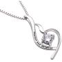 ALOV Jewelry Sterling Silver Mother and Daughter Cubic Zirconia Pendant Necklace