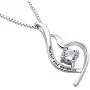 ALOV Jewelry Sterling Silver Mother and Daughter Cubic Zirconia Pendant Necklace ALOV Jewelry Sterling Silver Mother and Daughter Cubic Zirconia Pendant Necklace